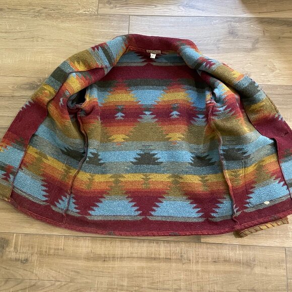 Double D Ranch Jacket Womens Large Oversize Vintage 90s Aztec Western Car Coat - Picture 16 of 16